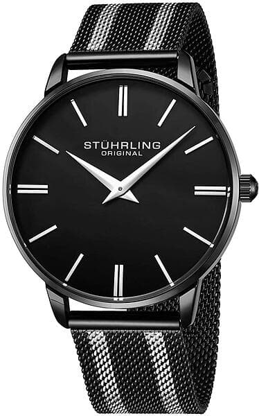 Stührling Original Herreklokke 3998.5 Symphony Sort/Stål Ø42 mm